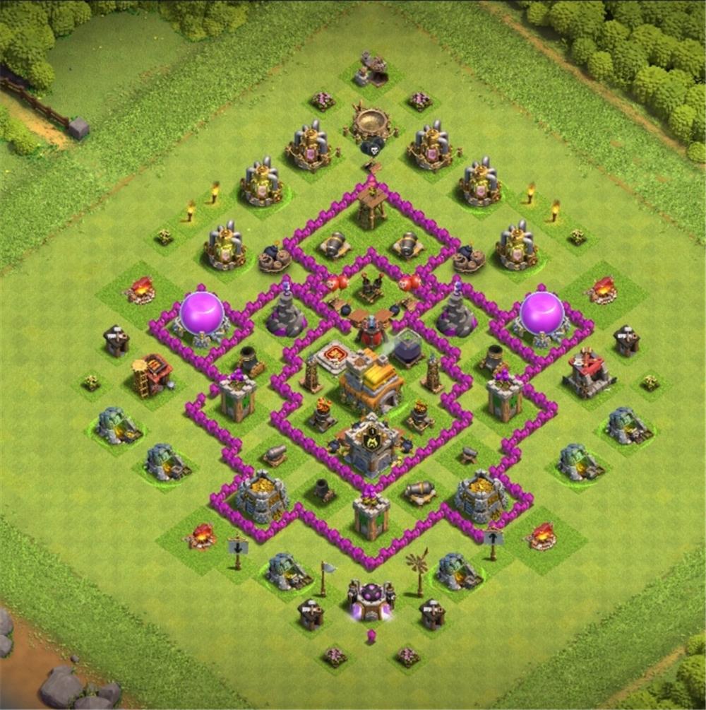 7本乌龟阵防飞龙三星防猪（建筑物可阻挡猪）